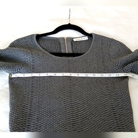 Sandro Textured Grey Peplum Top - Picture 8 of 11